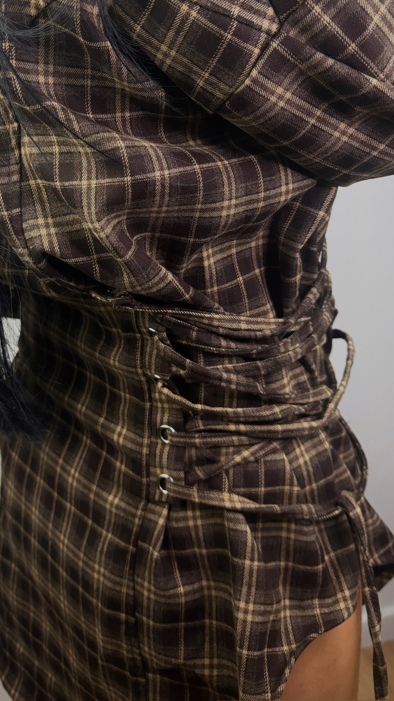 Camicia in trama intrecciata a quadri