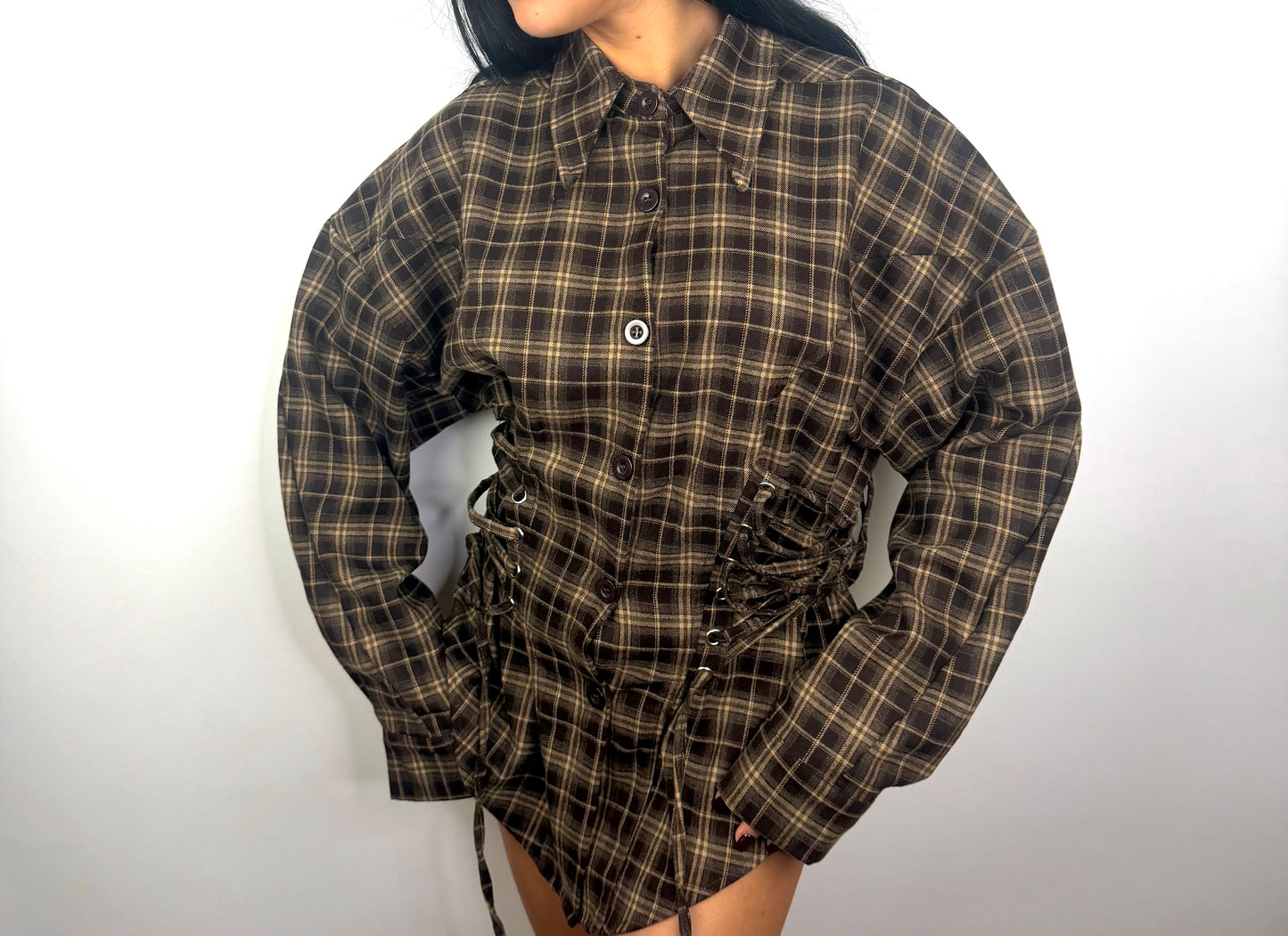 Camicia in trama intrecciata a quadri